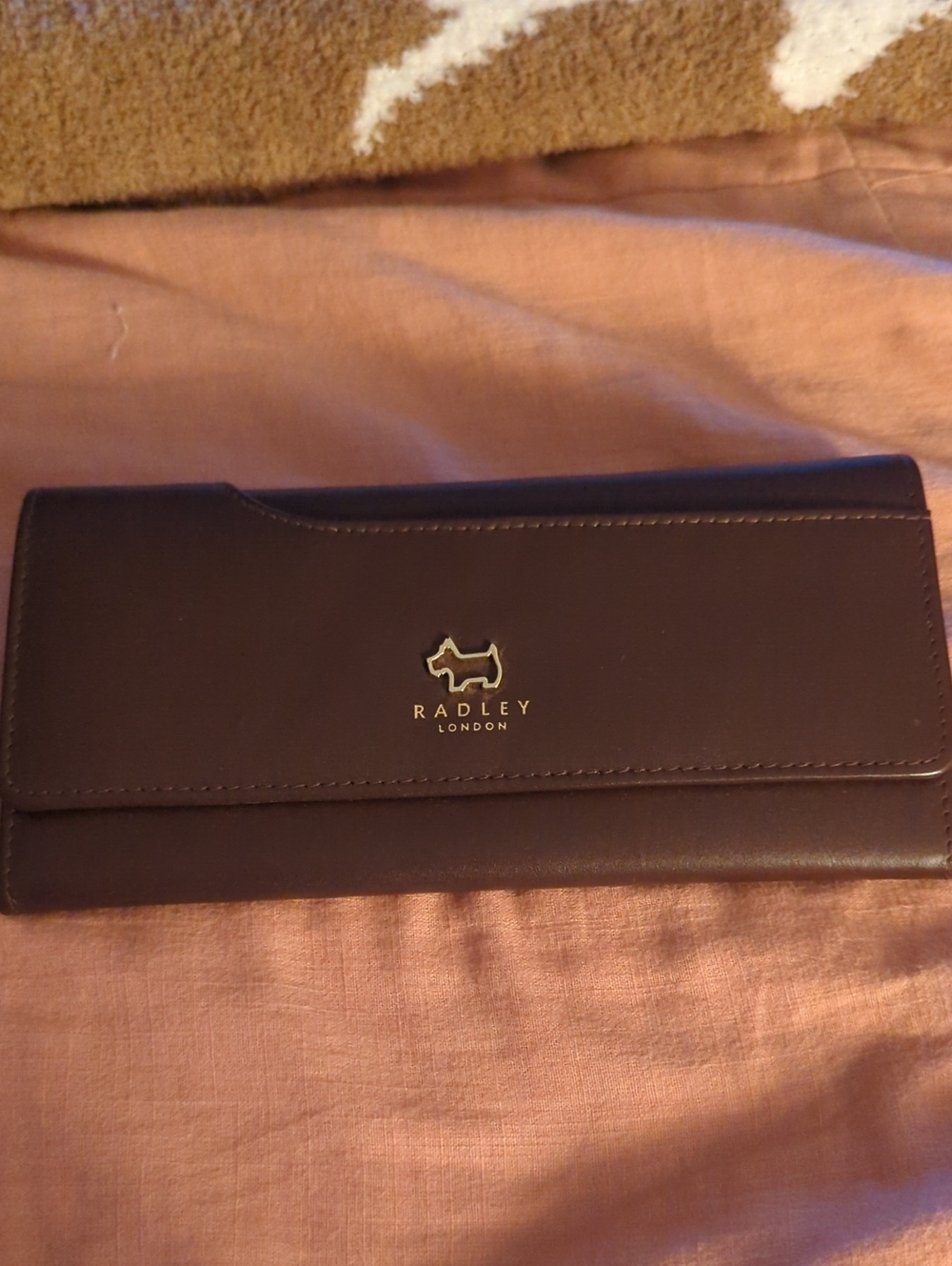 RADLEY LONDON Brown Leather Continental Wallet with Gold Logo